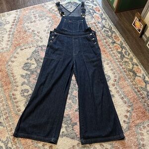Vintage GAP Dark Blue Women's Y2K  Wide Leg Overalls